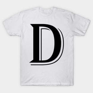 Black Letter D in vintage style T-Shirt